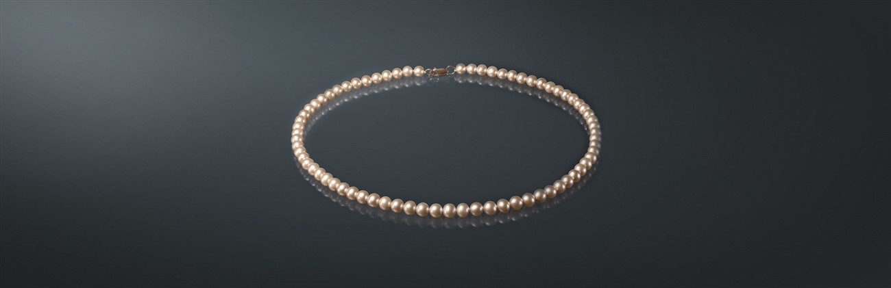 Ожерелье из розового пресноводного жемчуга, с замком из золота 585˚. р650хж40з